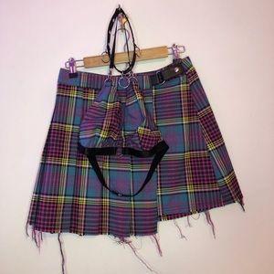 Gothic plaid matching set